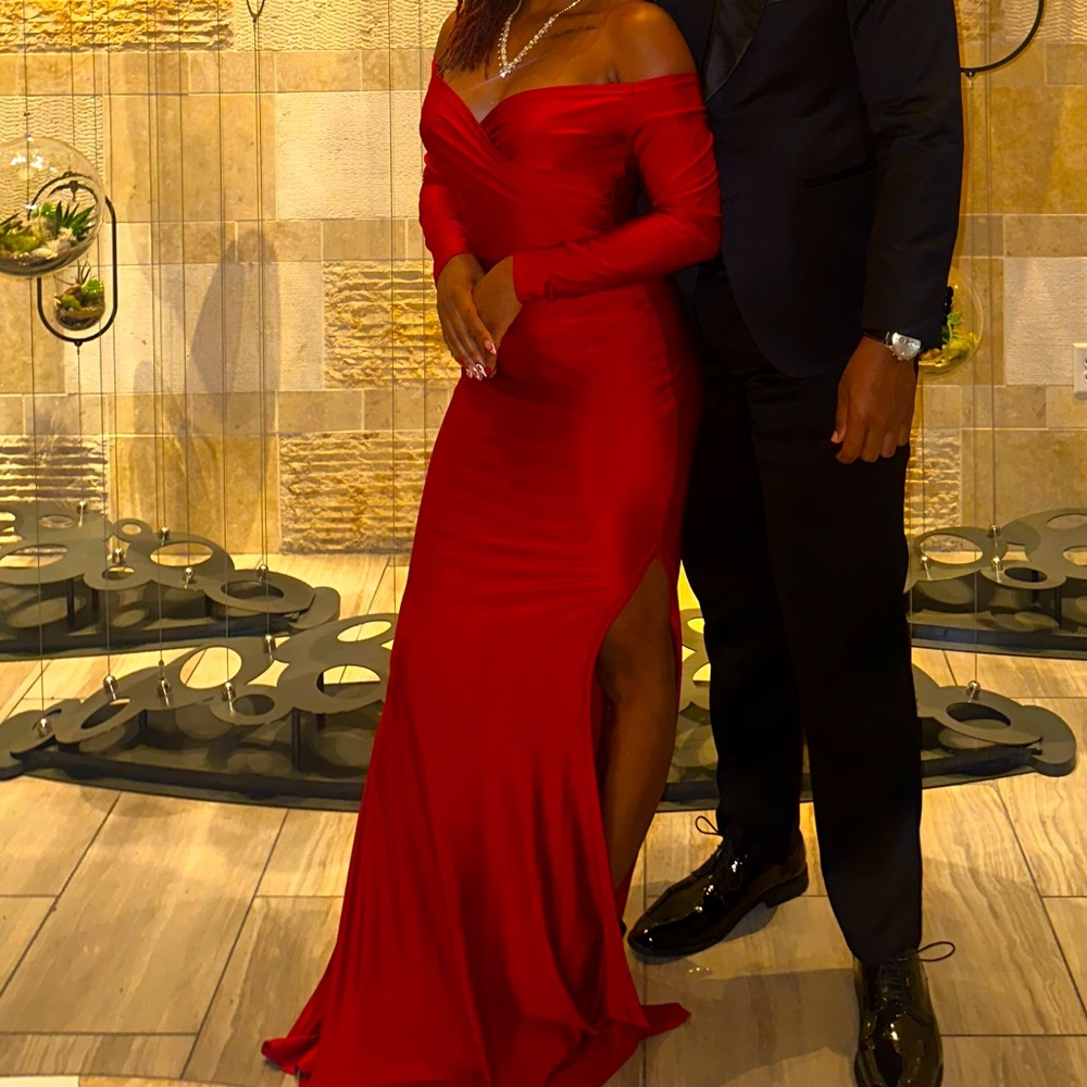Red formal gown
